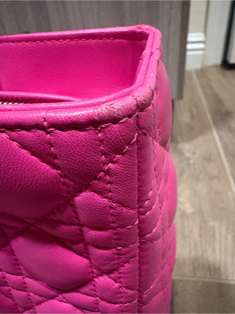 Large Lady Dior Bag in Hot Pink with silver hardware - Picture 14 of 15